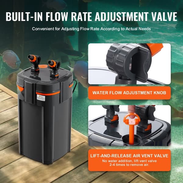 235 gallons akvarium canisterfilter med 25w UV lampe - stille fiskeakvarium.