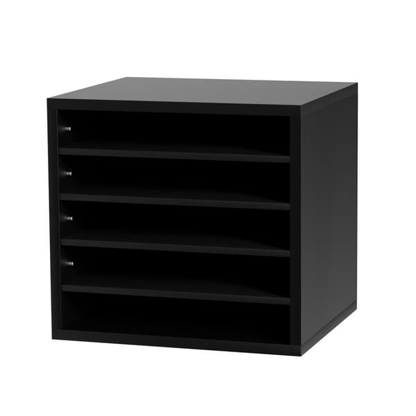 Litteraturorganisatorer, 5 rum postkasse til kontor og hjem, justerbare hylder, 13,9x12x13 tommer, EPA-godkendt, sort.