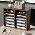 Miniatyrbillede 8 af 9: Litteraturorganisator, 12-rums kontorpostkasse med justerbare hylder. Ideel til hjem, kontor og klasseværelse. EPA-certificeret brun.
