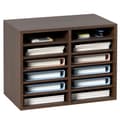 Miniatyrbillede 1 af 9: Litteraturorganisator, 12-rums kontorpostkasse med justerbare hylder. Ideel til hjem, kontor og klasseværelse. EPA-certificeret brun.