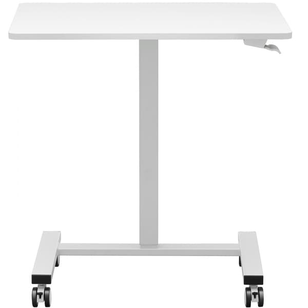 Mobilt hæve/sænke skrivebord, justerbar højde 28"-44", 4 drejelige hjul (2 låsbare), bærbar vogn til hjemmekontor, max. 40 LBS.