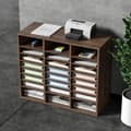 Miniatyrbillede 8 af 9: Litteraturorganisator, 24 rum kontorpostkasse med justerbare hylder, træ til kontor og hjem, EPA-certificeret, brun.