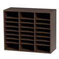 Miniatyrbillede 9 af 9: Litteraturorganisator, 24 rum kontorpostkasse med justerbare hylder, træ til kontor og hjem, EPA-certificeret, brun.