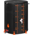 Miniatyrbild 9 av 9: Hopfällbar regnfat, 100 gallon, PVC-system för regnvattenuppsamling, bärbar tank för trädgårdsvatten, svart.