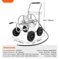 Miniatyrbillede 7 af 9: Slangerullevogn til 250 fod 5/8'' slange. Mobil med 4 hjul, holdbart pulverlakeret stål, perfekt til have og gård.