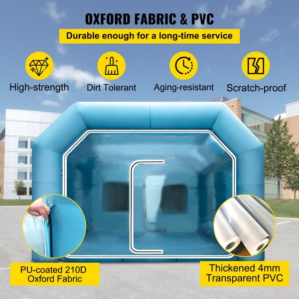 Uppblåsbart Tält 26x13x10Ft Spraybås Bilmålarbås Tält 210D Oxford Tyg Med 2 Blåsare - Gigantisk Arbetsstation