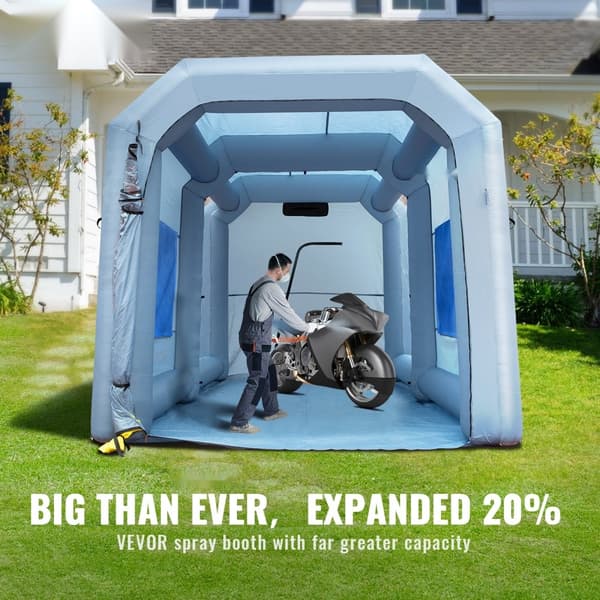 Puhallettava maalauskoppi 13x10x9ft, 950W suodatinjärjestelmällä. Tehokas autojen maalaukseen!