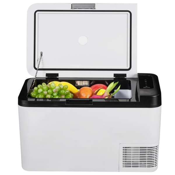 12V Kylskåp, 22Qt, Dubbel-Zon Bil Kyl/Frys m. App Styrning & Hjul, 12/24V DC & 100-240V AC, Kompressorkylare för Bil/RV Båt.