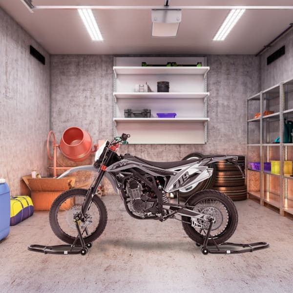 Moottoripyörätelineen nosto, 0,39 tonnin etu-takakärry, U+L-haarukka, yhteensopiva Yamaha, Honda, Kawasaki, Suzuki -malleille.