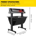 Miniatyrbillede 7 af 9: Vinylskærer 720 mm med LED-skærm, halvautomatisk optisk øje, kompatibel med SignMaster-software til Windows og stativ.