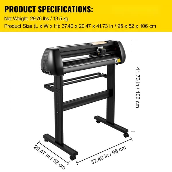 Vinylskærer 28" skæreplotter med justerbar hastighed. DIY skæremaskinesæt til skilte, bannere, klistermærker og SignMaster til Windows.
