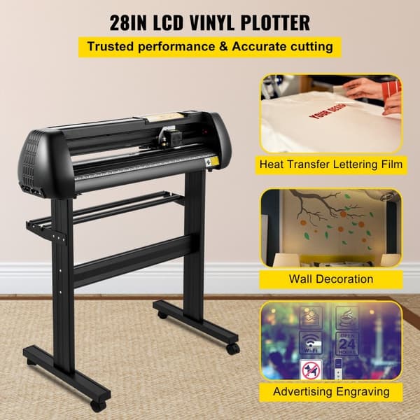 Vinylskærer 28" skæreplotter med justerbar hastighed. DIY skæremaskinesæt til skilte, bannere, klistermærker og SignMaster til Windows.