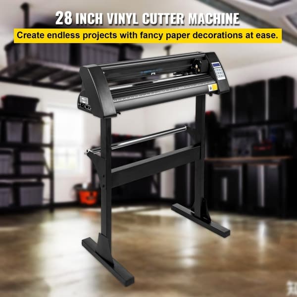 Vinylskärare 28 tum, 720mm pappersmatning, robust golvstativ för att skära vinyl och papper. Svart.