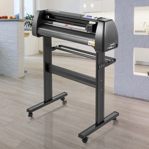 Vinylskärare, 28" vinylplotter, LCD-display, justerbara pinchrollers, skärprogramvara: SignCut & SignMaster för design.