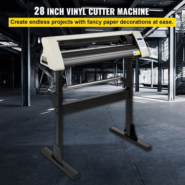 Vinyl Cutter 28 Tommer - 720mm Papirføder, robust skæremaskine med gulvstativ til papir. Ideel til vinylplotning og skæring.