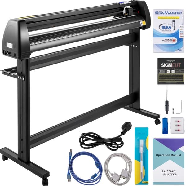 Vinylskærer, 53" plottter med LCD-display, tre justerbare rullehjul, inkl. SignCut og SignMaster software til design og udskæring.
