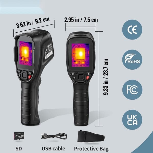 Infrarød termisk kamera med 2MP IR-opløsning og synligt lys, 240x180. Perfekt til overvågning og inspektion.