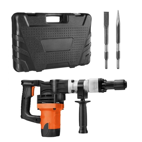 Nedbrydningshammer 1600W elektrisk concrete breaker med 2 mejselbit - effektiv til nedrivning og betonarbejde.
