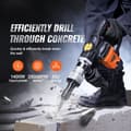 Miniatyrbillede 2 af 9: Nedbrydningshammer 1600W elektrisk concrete breaker med 2 mejselbit - effektiv til nedrivning og betonarbejde.