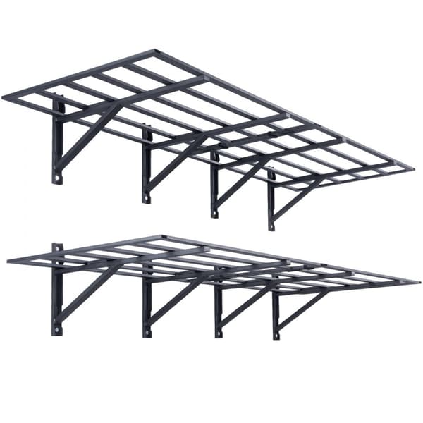 Garagehylder til opbevaring, 2-pak, vægmonterede, 6x2 fod. Stærke, 1600 lbs kapacitet. Ideelle til butik, skur eller garage.