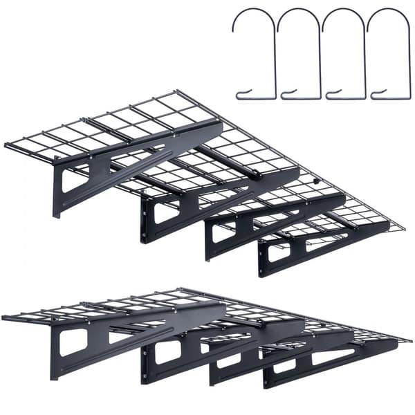 Garageopbevaringsreoler, 2-pak, 6x2 fod stærke vægmonterede hylder, 1000 lbs kapacitet. Ideelle til butik, skur og garage.