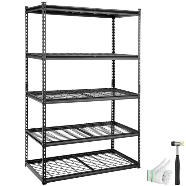 Opbevaringsreol, 5-trins justerbar, 900 kg kapacitet. Solid metalhylde til garage, køkken og badeværelse. Mål: 122x61x183 cm.