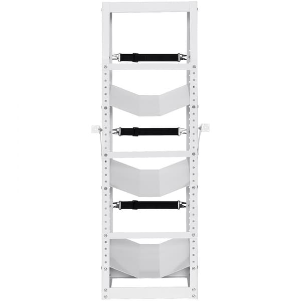 Kølemiddeltankstativ til 3 x 30-50lb flasketanker. Mål: 14,64x13,97x46,06 tommer. Stativ til gascylindere inkl. Freon, ilt og nitrogen.