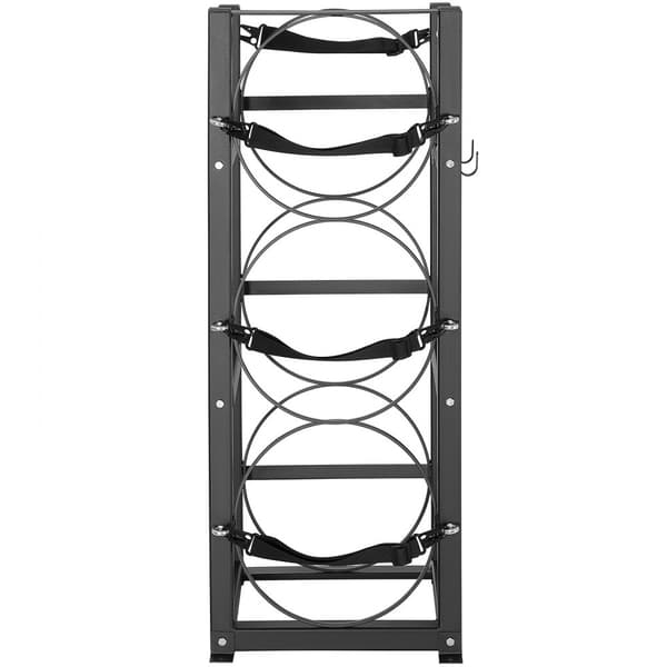Kølemiddeltankstativ til 3 x 30lbs flasketanke, størrelse 12,79x12,99x33,07 tommer. Holder til Freon og gasflasker.