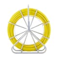 Miniatyrbild 9 av 9: Fiskband Glasfiber, 200 m, 6 mm, Duct Rodder tråddragare, kabelspö med stålrullstativ, 3 draghuvuden, icke-ledande.