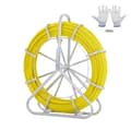 Miniatyrbillede 1 af 9: Fisketape Glasfiber, 150 m, 5/16", kabeltræk værktøj til vægge og rør, inkluderer stålholder og 3 trækhoveder. Ikke-ledende.