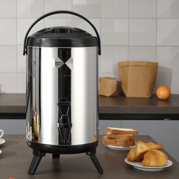 Rostfritt stål isolerad dryckesautomat, 2 gallon (7,6 liter), för varm och kall dryck, livsmedelsklassad för te, kaffe, vatten.