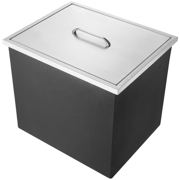 Laske jääkaappiin, 21" P x 17" L x 18" K Ruostumaton teräs, kaupallinen jääastia, 40 qt ulkokeittiöön, viini/olut.