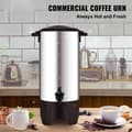 Miniatyrbillede 2 af 9: Kommerciel kaffeurne til 50 kopper – rustfrit stål, hurtig brygning og effektiv kaffedispenser. Ideel til arrangementer!