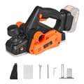 Miniatyrbillede 1 af 9: Trådløs håndhøvler, 3-1/4" bred, 16.500 RPM. Justerbar dybde, HSS-blade, dobbelt støvudløb til effektiv træbearbejdning.