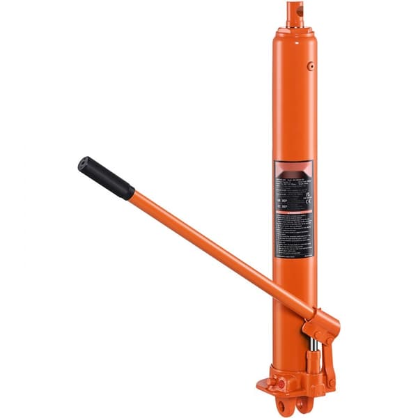 Hydraulisk Long Ram Jack, 3 tons motorløft med enkelt stempelpumpe og gaffelbase, ideel til garage og butikskraner.