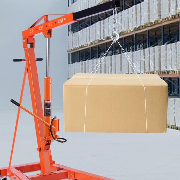 Hydraulisk lang rammejack på 8 tons, med luftpumpe og stempelpumpe til motorløft. Ideel til garage- og butikskraner.