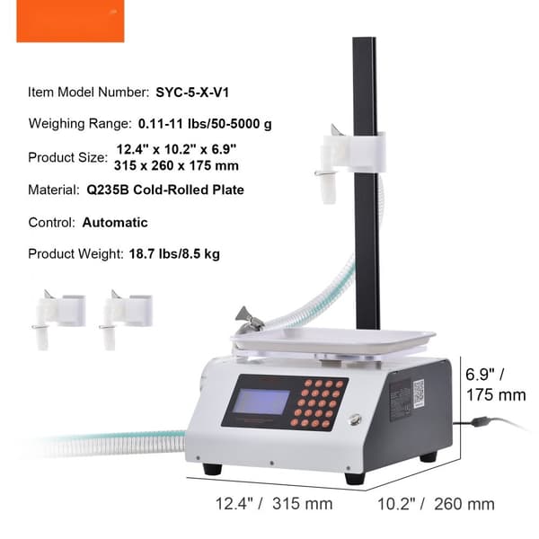 Nesteen täyttökone 50-5000 g, automaattinen hammaspyöräpumppu, digitaalinen ohjaus hunajalle, öljylle jne.