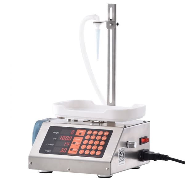 Vätskepåfyllningsmaskin, 5-300 g kapacitet, automatisk flaskpåfyllning, peristaltisk pump, digital kontroll för drycker.