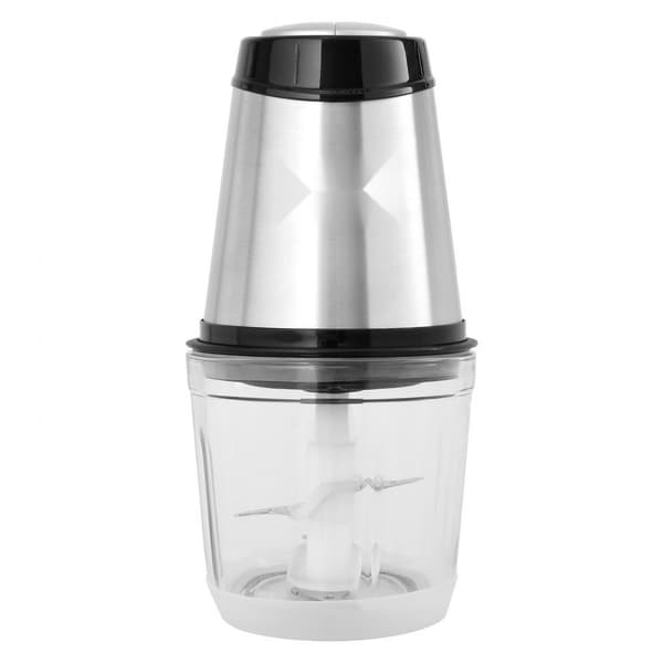 Elektrisk matberedare 2,5 koppar glasskål, köttkvarn och mixer i ett! Perfekt för alla dina matlagningsbehov.