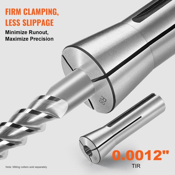 13 st Precision R8 Spännhylsa Set, 1/8'' - 7/8'', 45# Legerad Stål Spännhylsa Chuck 0,0012"/30μm TIR med 13 lådor för Fräsmaskiner.