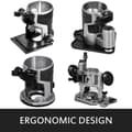 Miniatyrbillede 6 af 9: 6,5A 1-1/4 HK træfræser værktøjssæt. Maks. drejningsmoment 30.000 RPM, variabel hastighed, kompakt med fast dyk- og vippebase samt offset base.