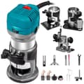Miniatyrbillede 1 af 9: 6,5A 1-1/4 HK træfræser værktøjssæt. Maks. drejningsmoment 30.000 RPM, variabel hastighed, kompakt med fast dyk- og vippebase samt offset base.