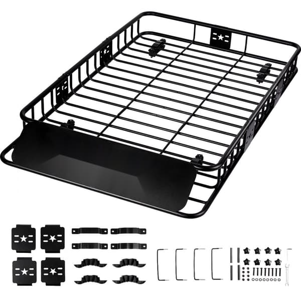 Takräcke lastkorg, 64" x 39" x 6", stål med 200 LBS kapacitet. Universal bagagehållare för SUV och lastbil.