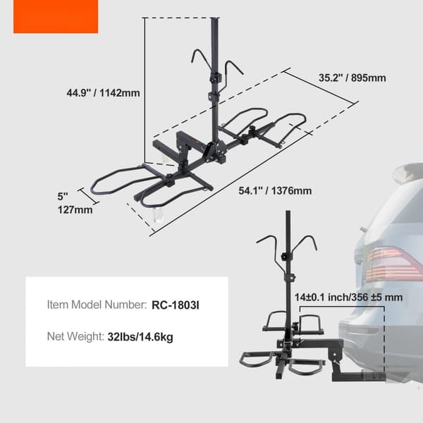 Kallistettava ja taitettava 2-pyörän teline, 160 LBS kantavuus, sopii autoihin ja kuorma-autoihin.
