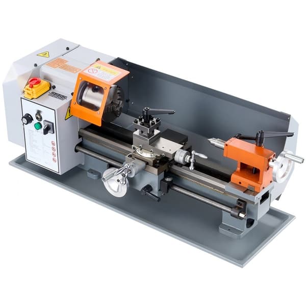 Metallisorvi 7" x 13,78", portaattomasti säädettävä 0-2200 rpm, 500 W harjamoottori, tarkkuusosat työkalulaatikolla.