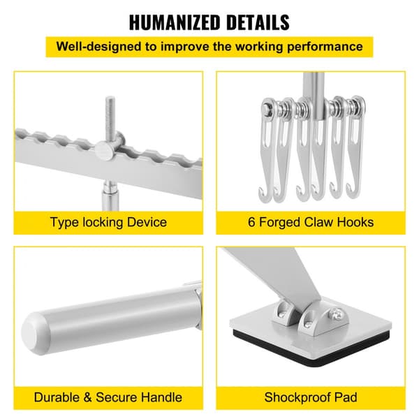 Buckla dragstång 6 klokrok, avdragare, enkelbenslyftare, bärbar aluminiumlegering för bilbuckelreparation.