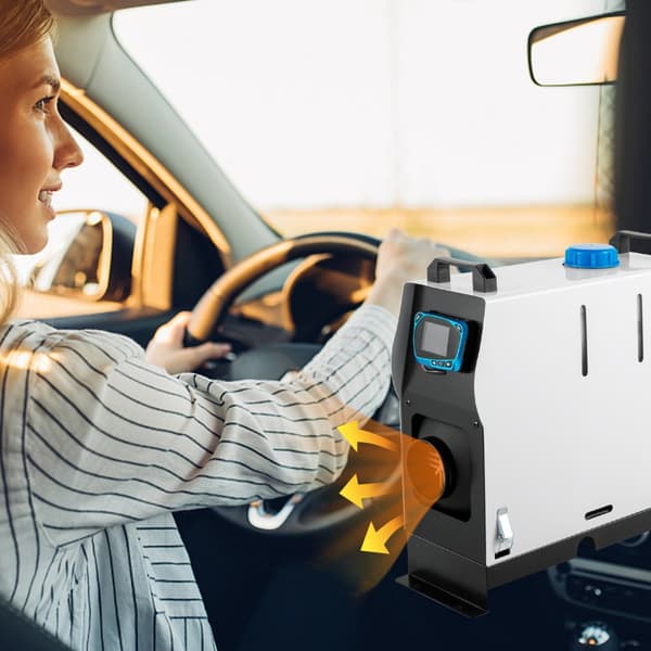 Diesel luftvarmer, 8KW parkeringsvarmer, alt-i-én 12V truck-varmer, med rød LCD-kontrol og fjernbetjening. Hurtig opvarmning til bil, RV,