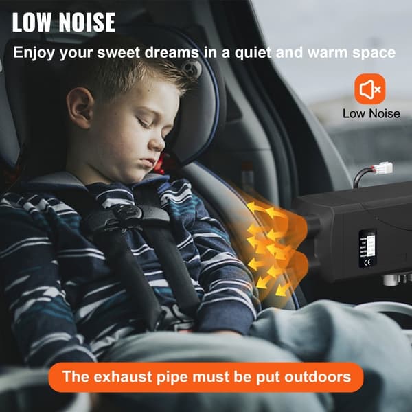 8KW luftdieselvarmer, 12V parkeringsvarmer med LCD-kontrol og lyddæmper til lastbiler, autocampere, både og trailere.