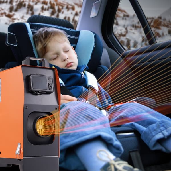 Diesel luftvarmer 12V 8KW med Bluetooth-app og LCD til indendørs brug i autocampere.