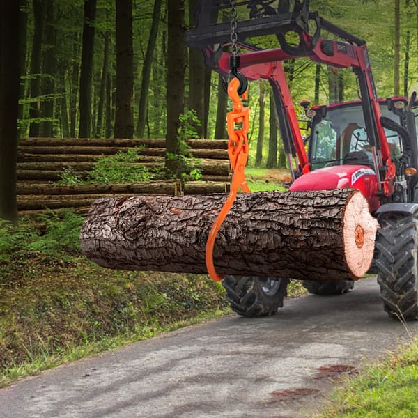 Slirtång för stockar, 18 tum, 2-klotlyft, 350 kg kapacitet, tunga roterande tång för hantering av timmer.